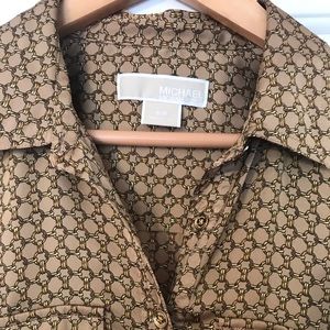 Micheal Kors satin and soft button up shirt